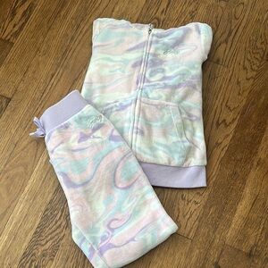 Juicy Couture Pastel Tie-Dye Hoodie and Joggers Set